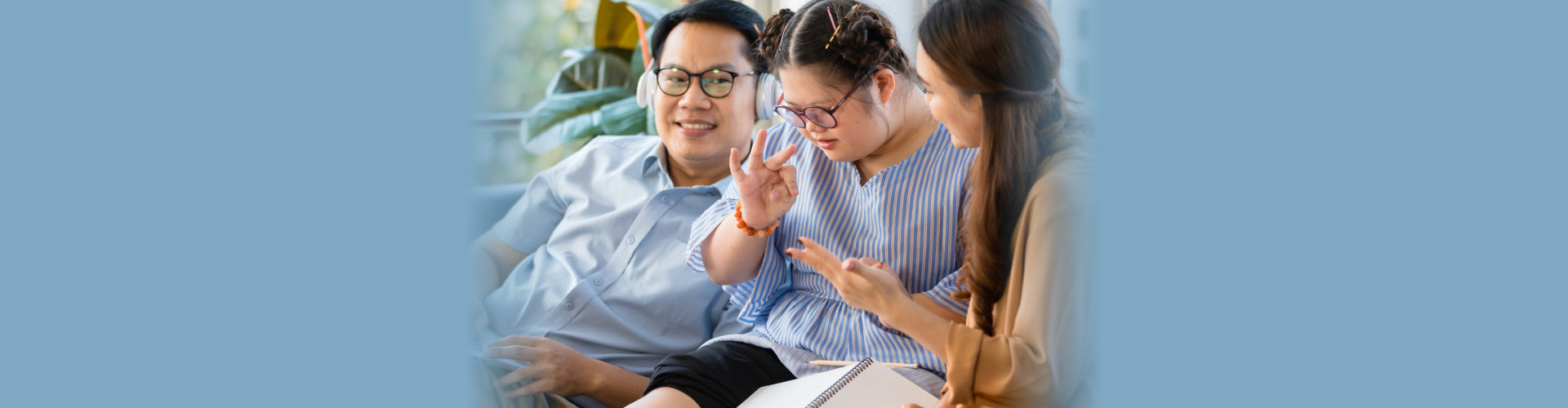 special woman with two person